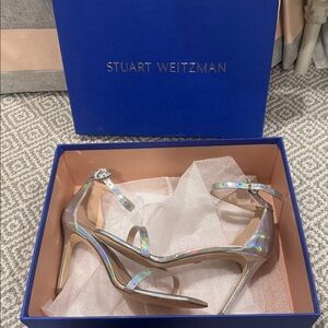 Stuart Weitzman Iridescent Silver Heels
